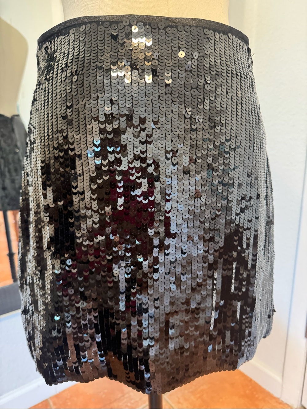 Black Sequin Mini Skirt - Party-Ready Shine